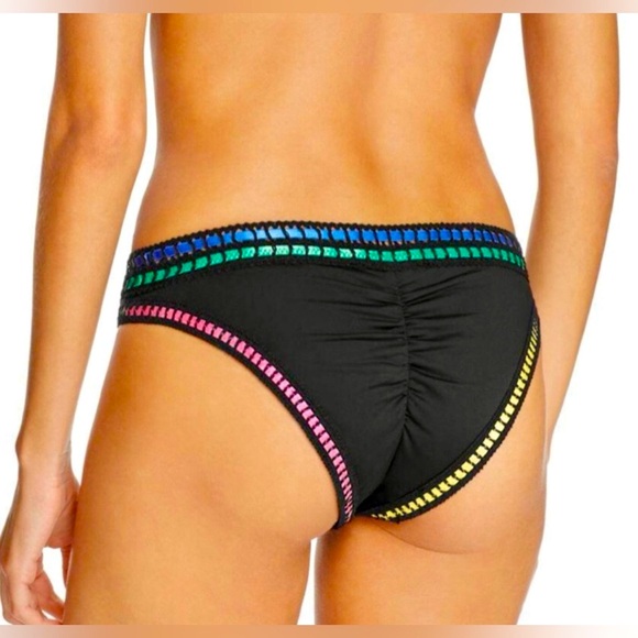 La Blanca Threading Along Ribbon Hipster Bikini 2 Piece Black Size 6 - Picture 11 of 12